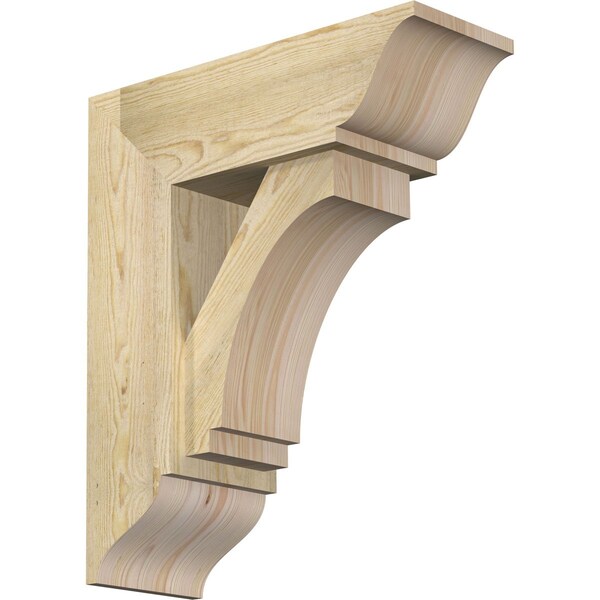 Ekena Millwork Imperial Traditional Rough Sawn Bracket w/ Offset Brace, Douglas Fir, 8"W x 22"D x 26"H BKT0806X22X26IMP01RDF - main